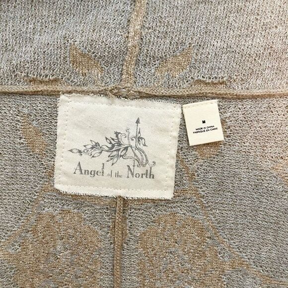 Angel of the North Icebloom Open Front Fringe Sparkle Lambswool Cardigan Sweater - Picture 11 of 13